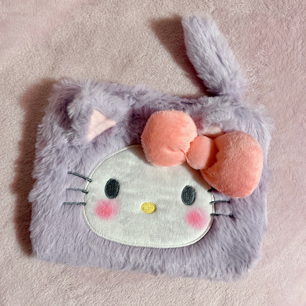 Hello Kitty Pastel Fuzzy Plush Pouch - NWOT